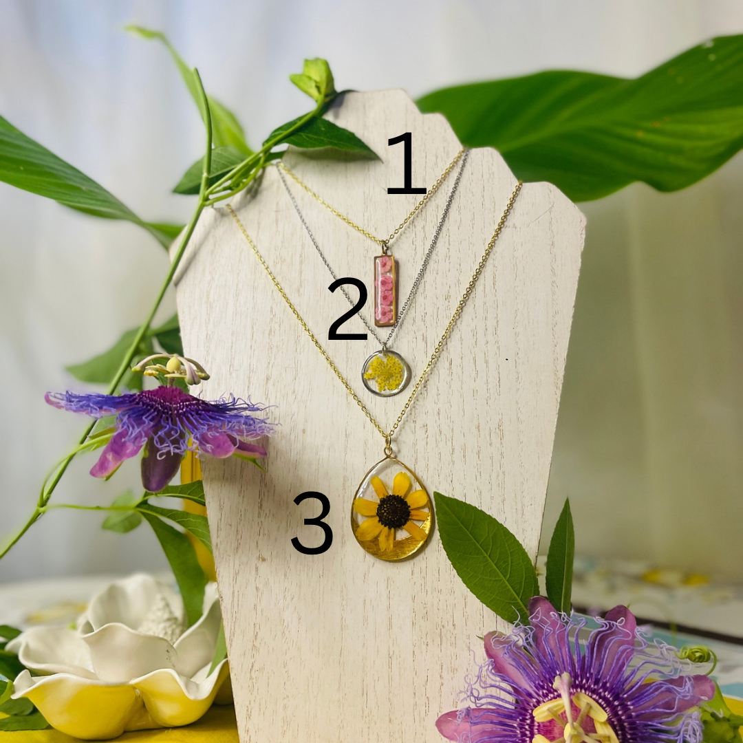 Resin Flower Necklace — Collection 2