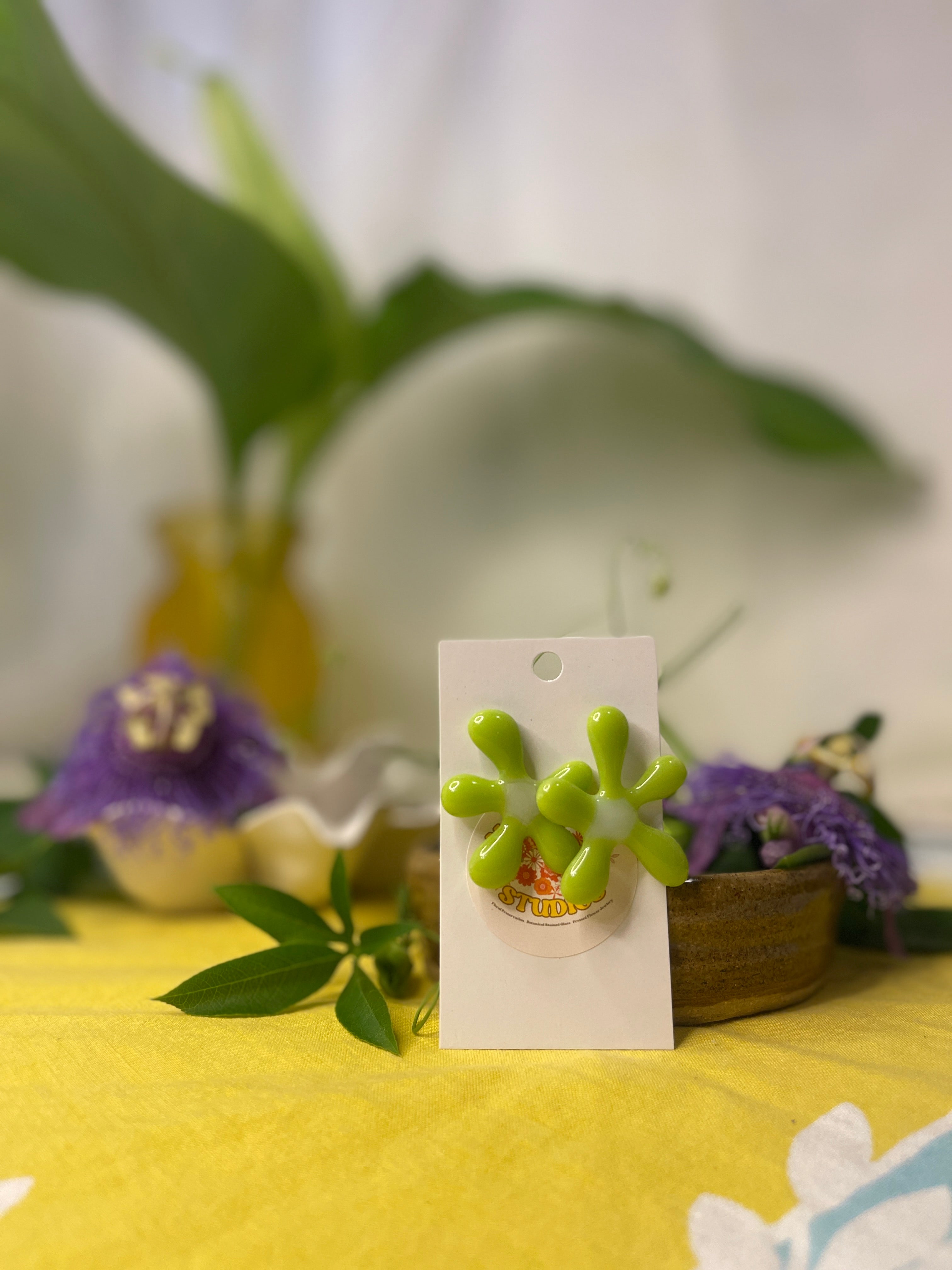 Glass Flower Earrings #11