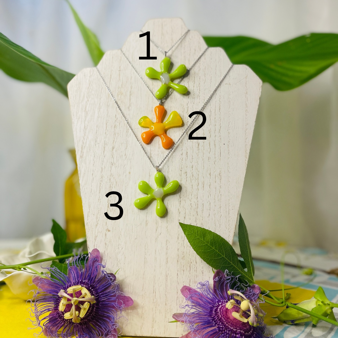 Glass Flower Necklace — Set 4