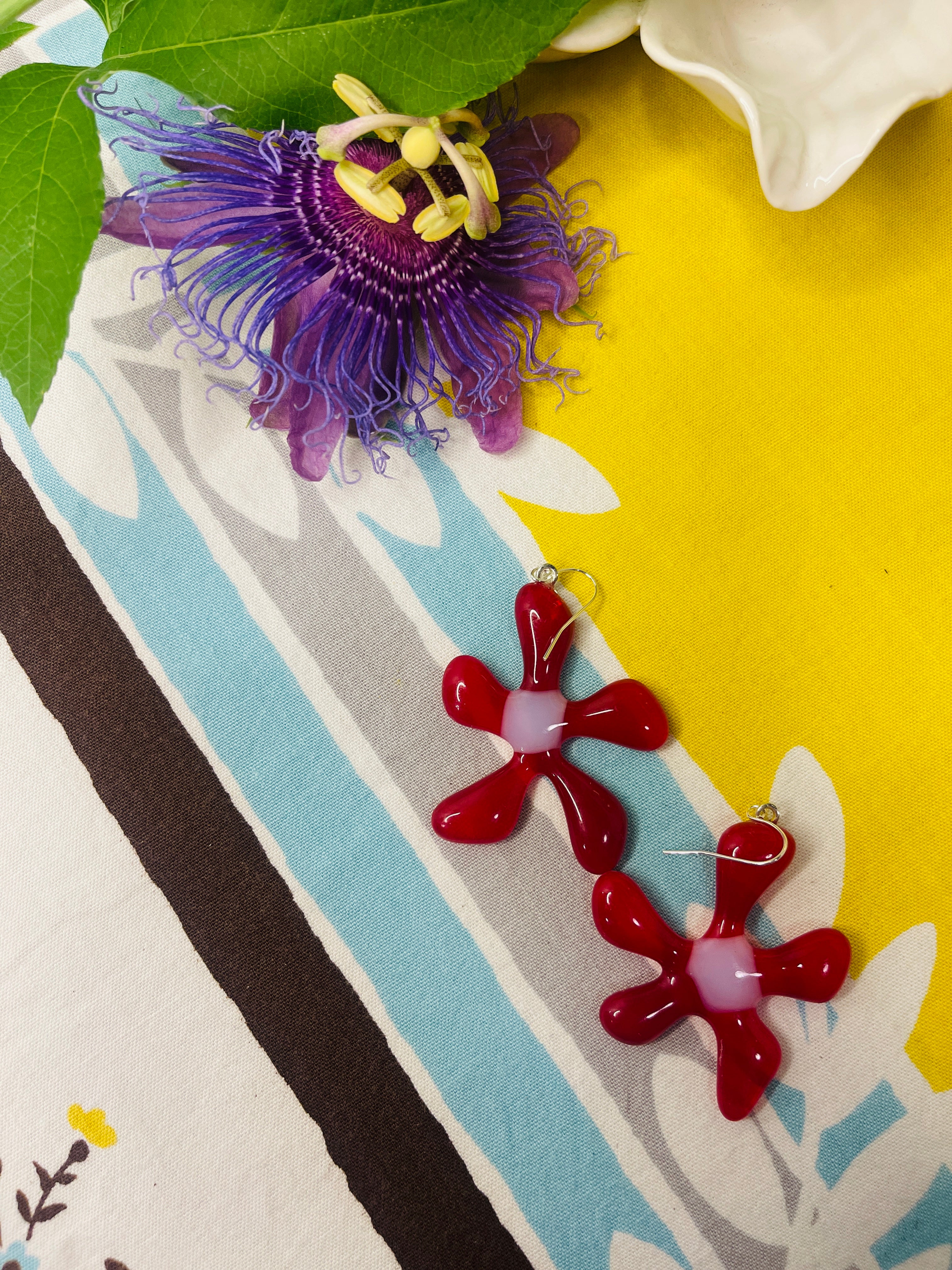Glass Flower Earrings #41