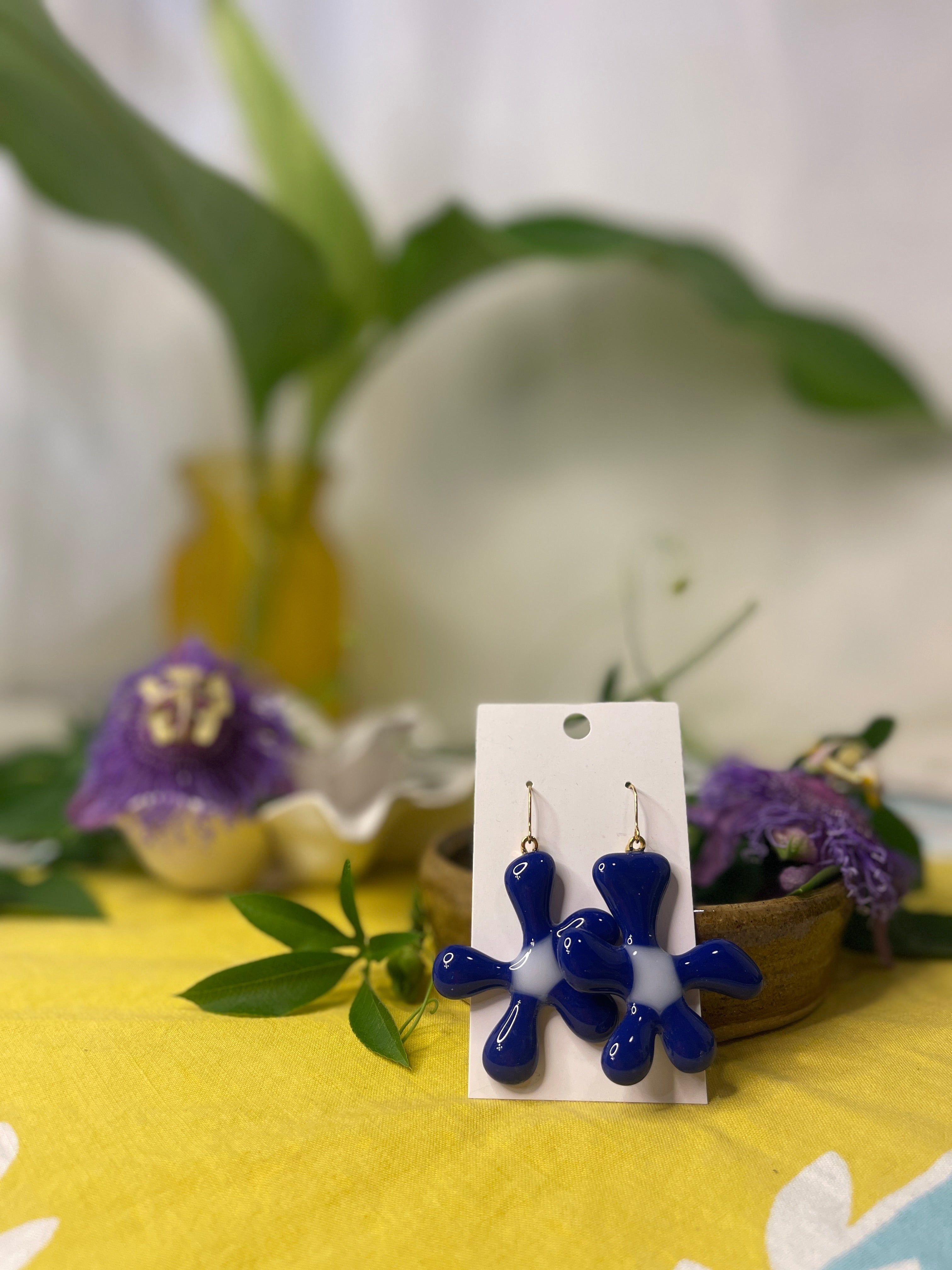 Glass Flower Earrings #12