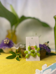 Glass Flower Earrings #07
