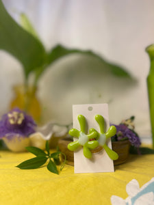 Glass Flower Earrings #08