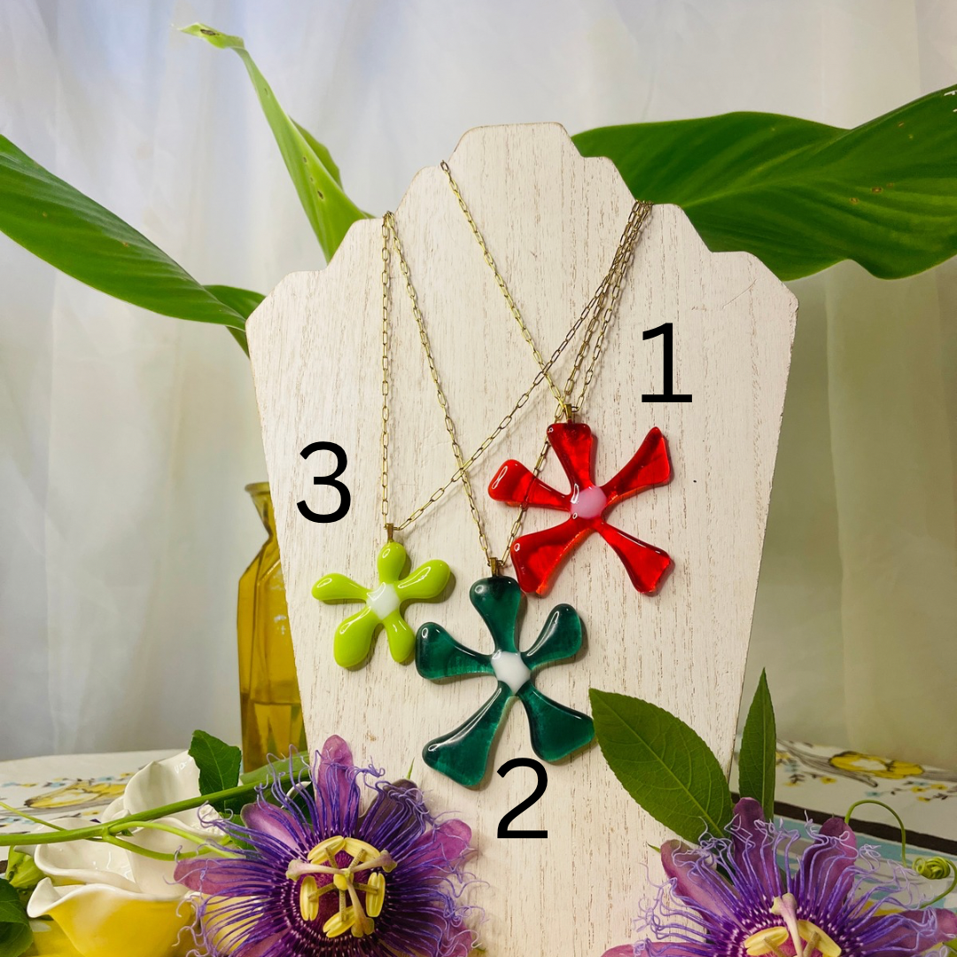 Glass Flower Necklace — Set 5