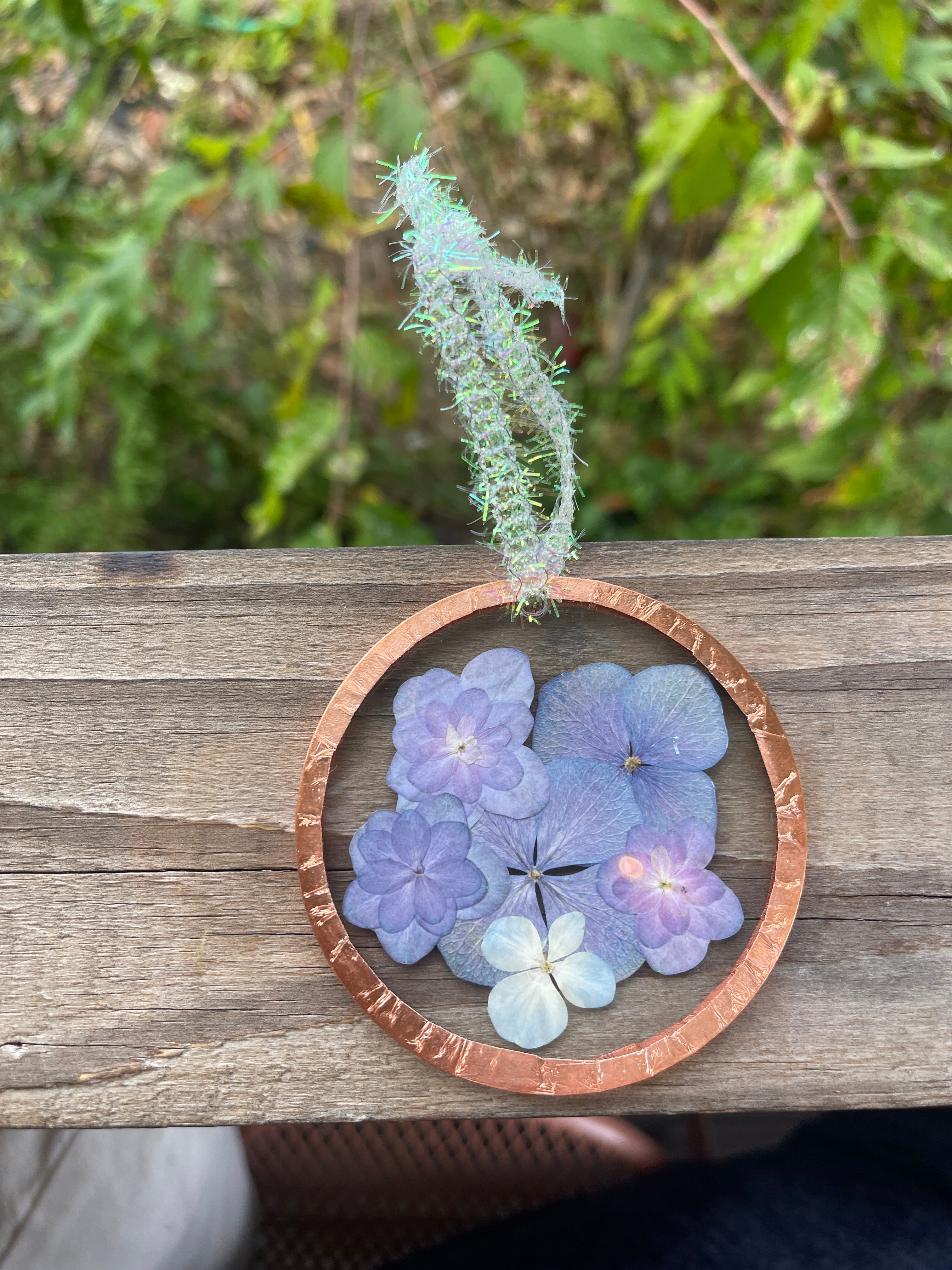 Pressed Flower Ornament – Real Pressed Flowers in 3” Acrylic