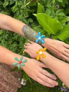 Glass Flower Bracelets