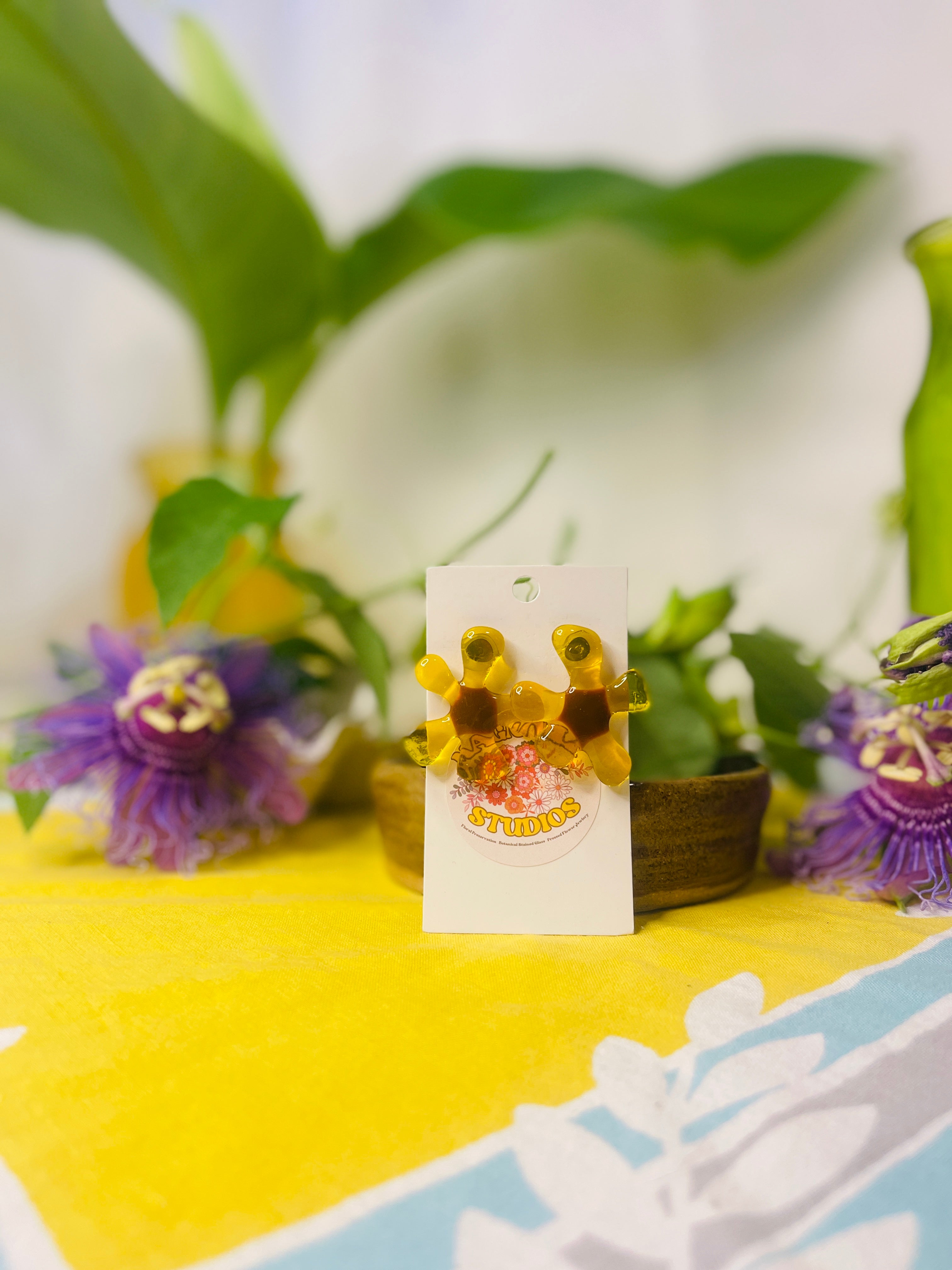 Glass Flower Earrings #27