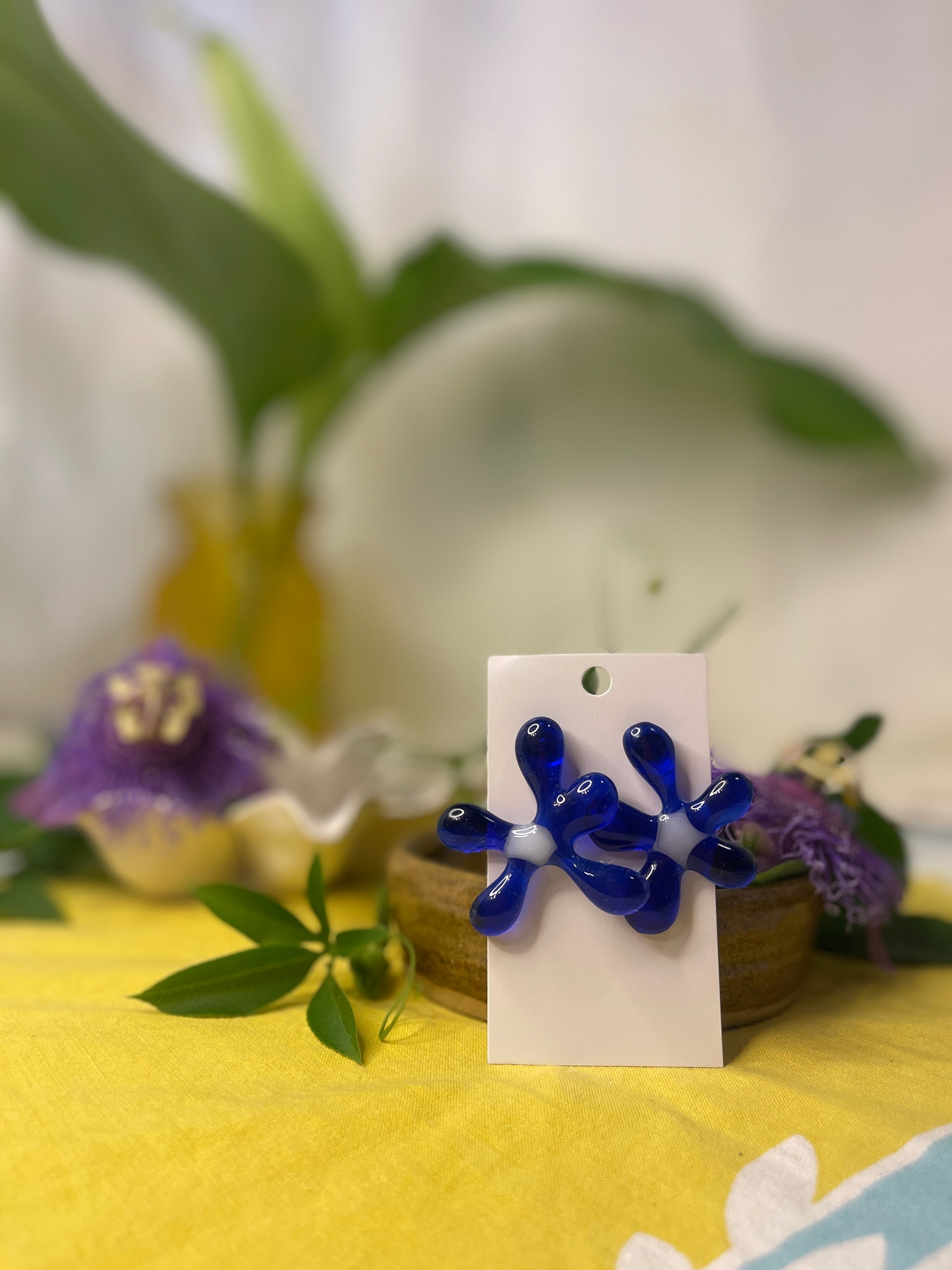 Glass Flower Earrings #05