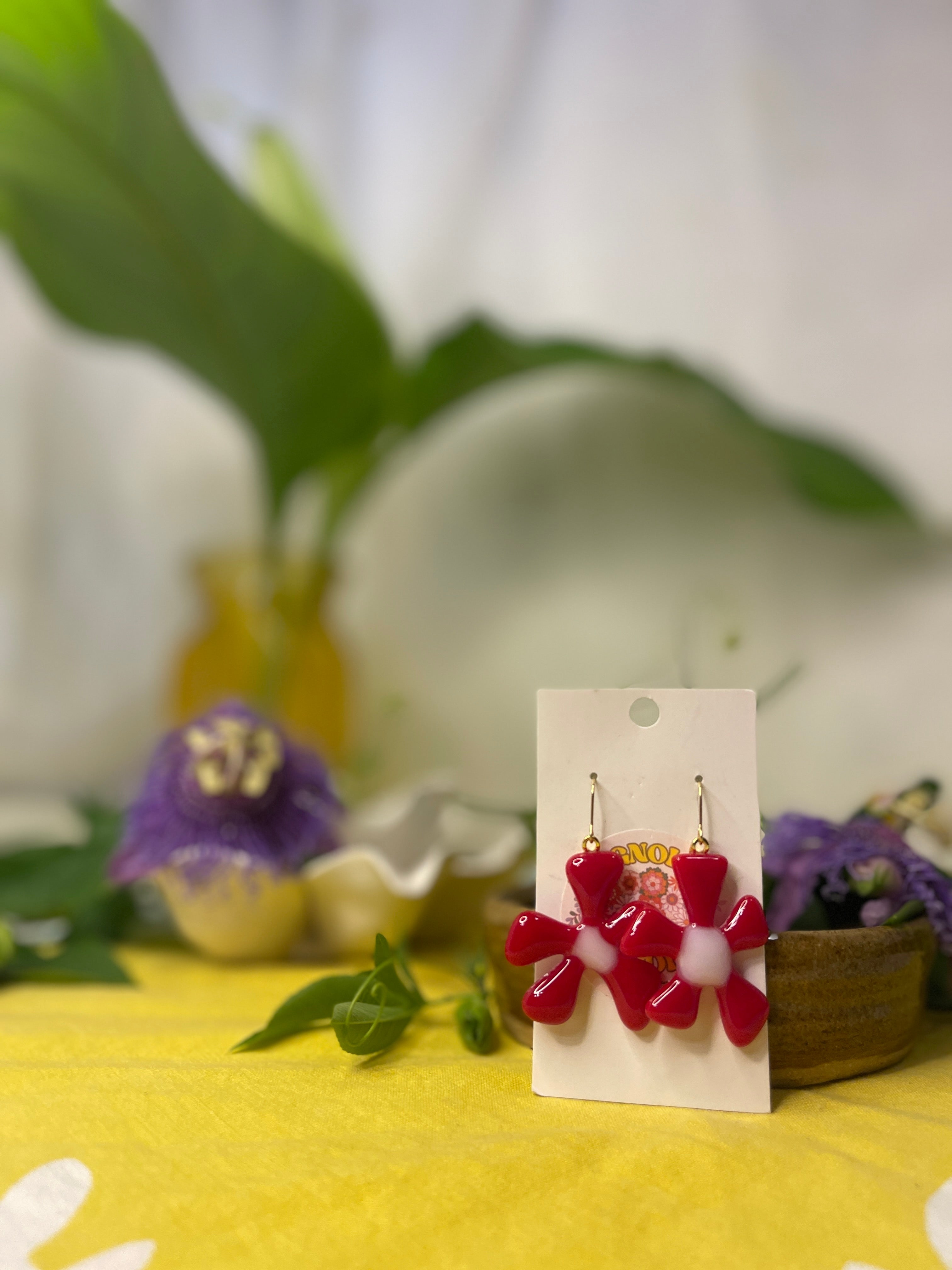 Glass Flower Earrings #15