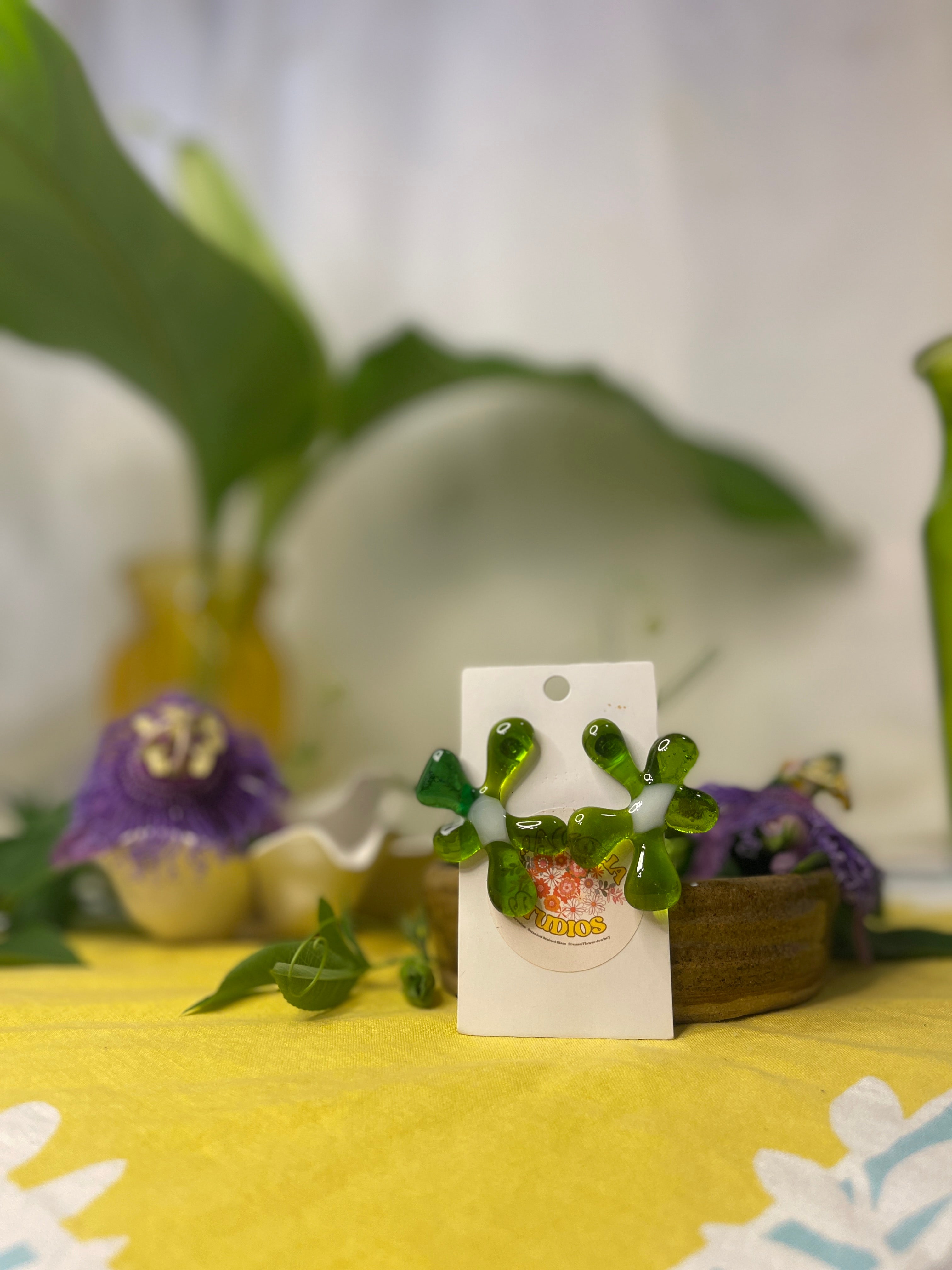 Glass Flower Earrings #14