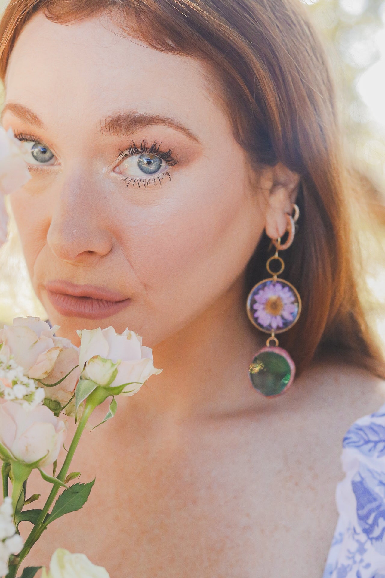 Botanical Beauty: Handmade Stained Glass Earrings by Magnolias Studios