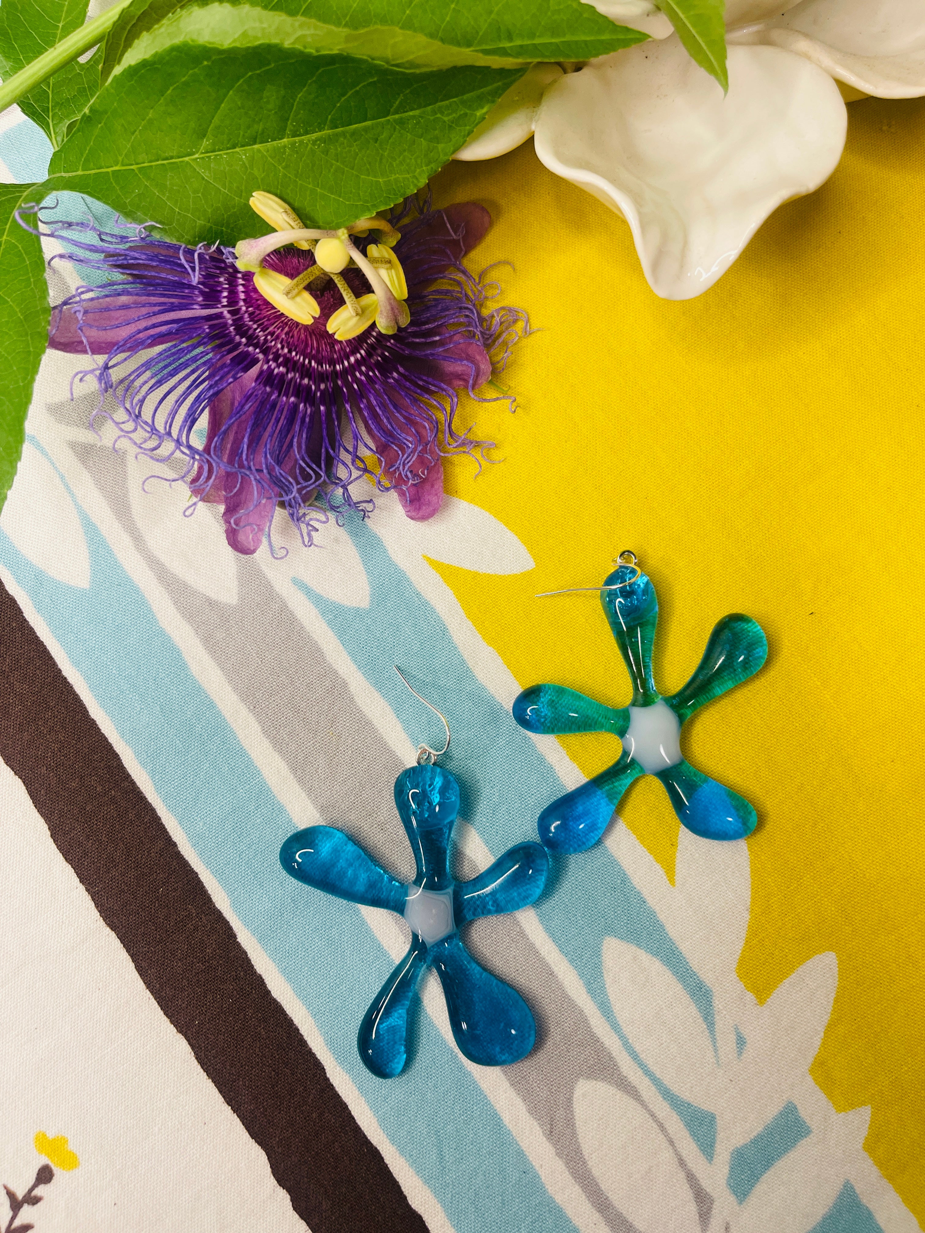 Glass Flower Earrings #42