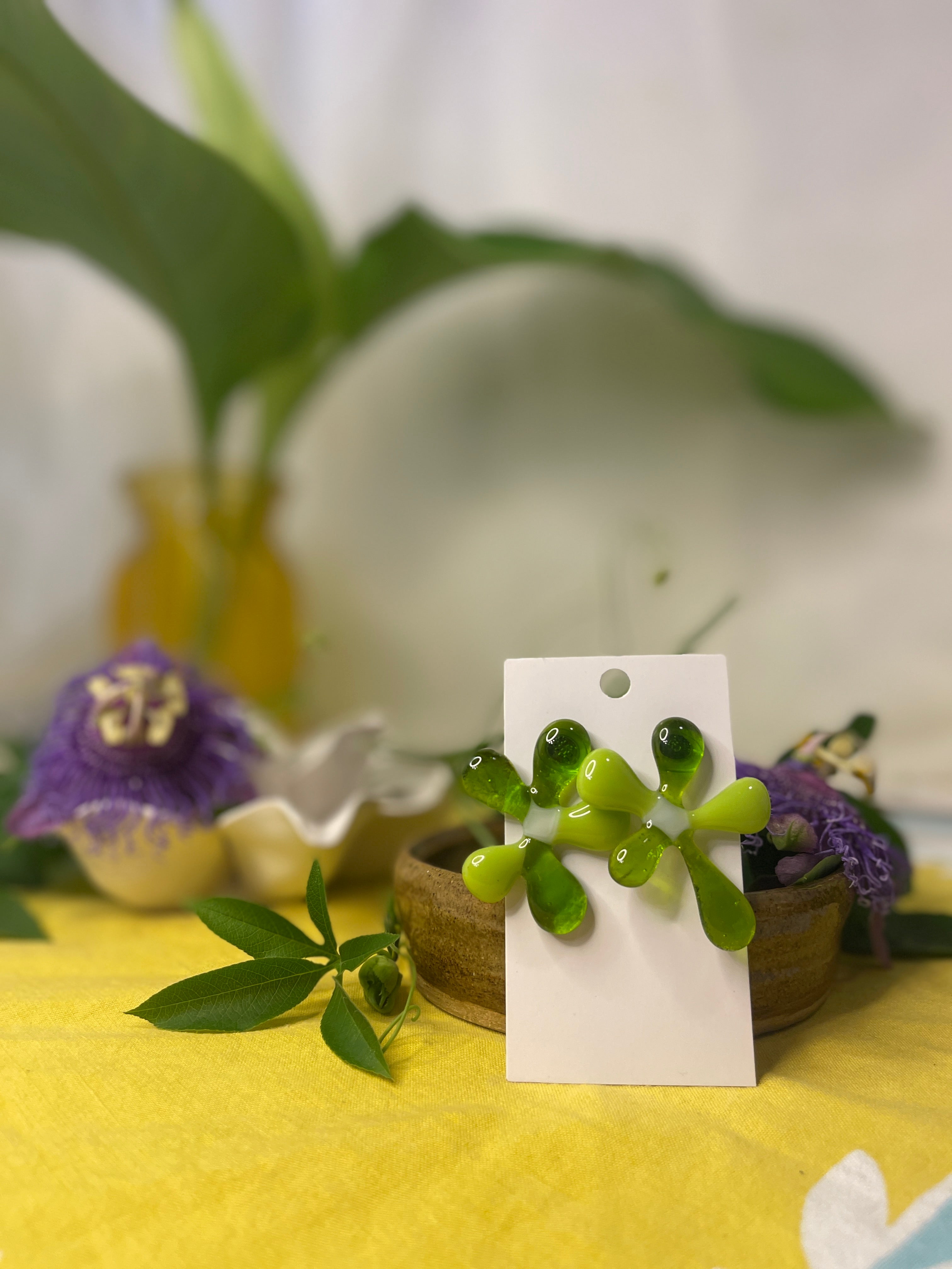 Glass Flower Earrings #13