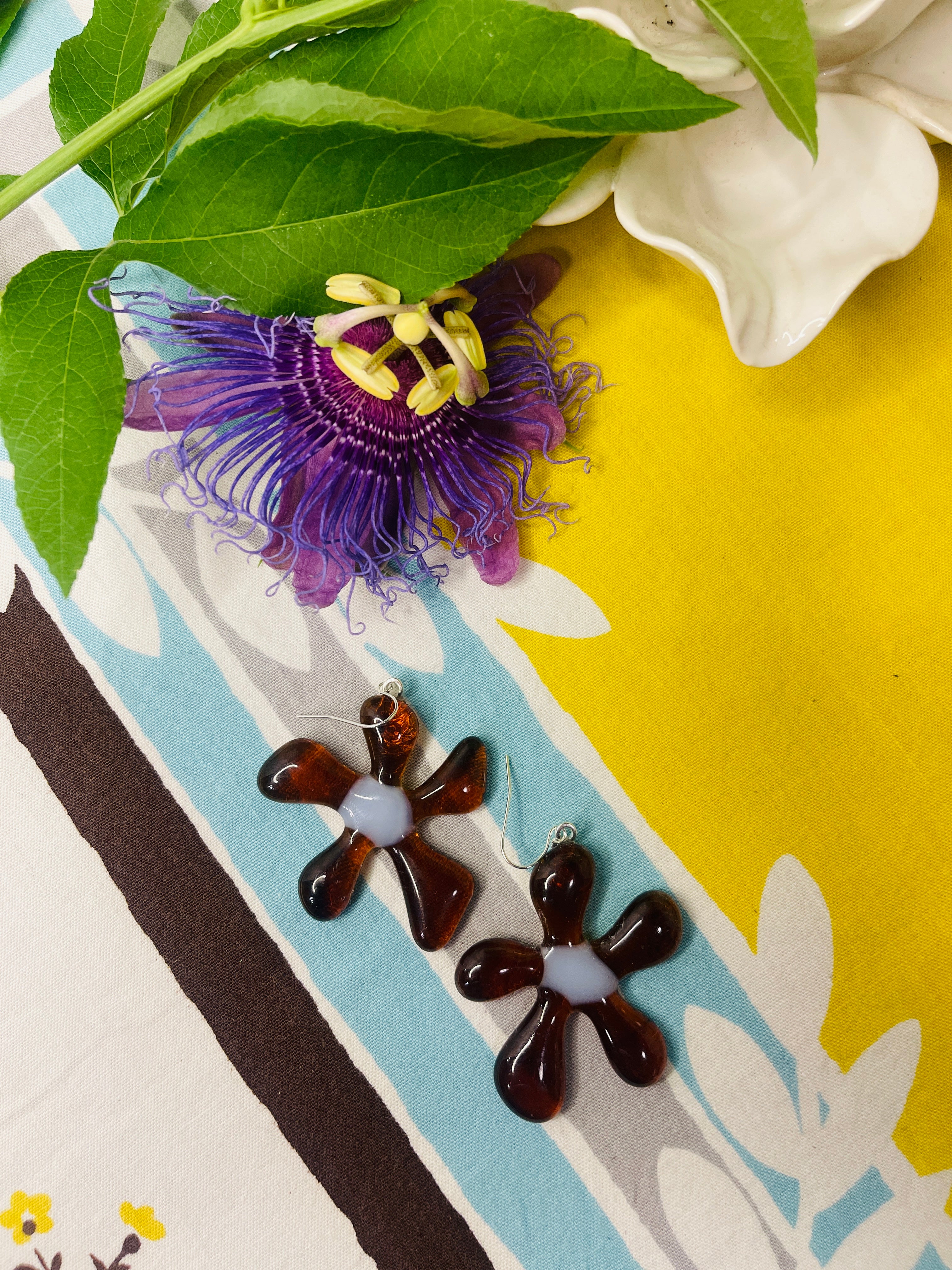 Glass Flower Earrings #44