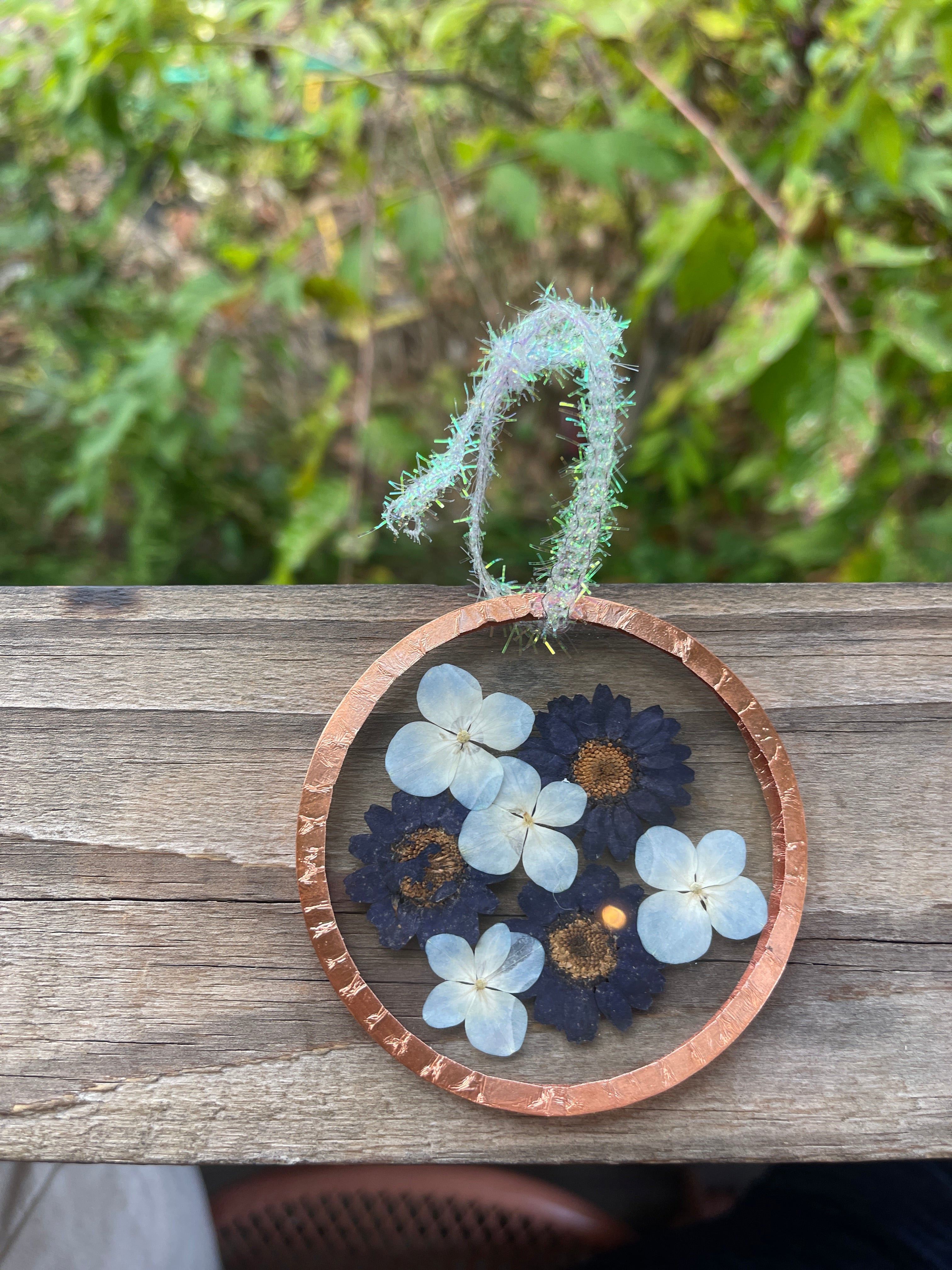 Pressed Flower Ornament – Real Pressed Flowers in 3” Acrylic