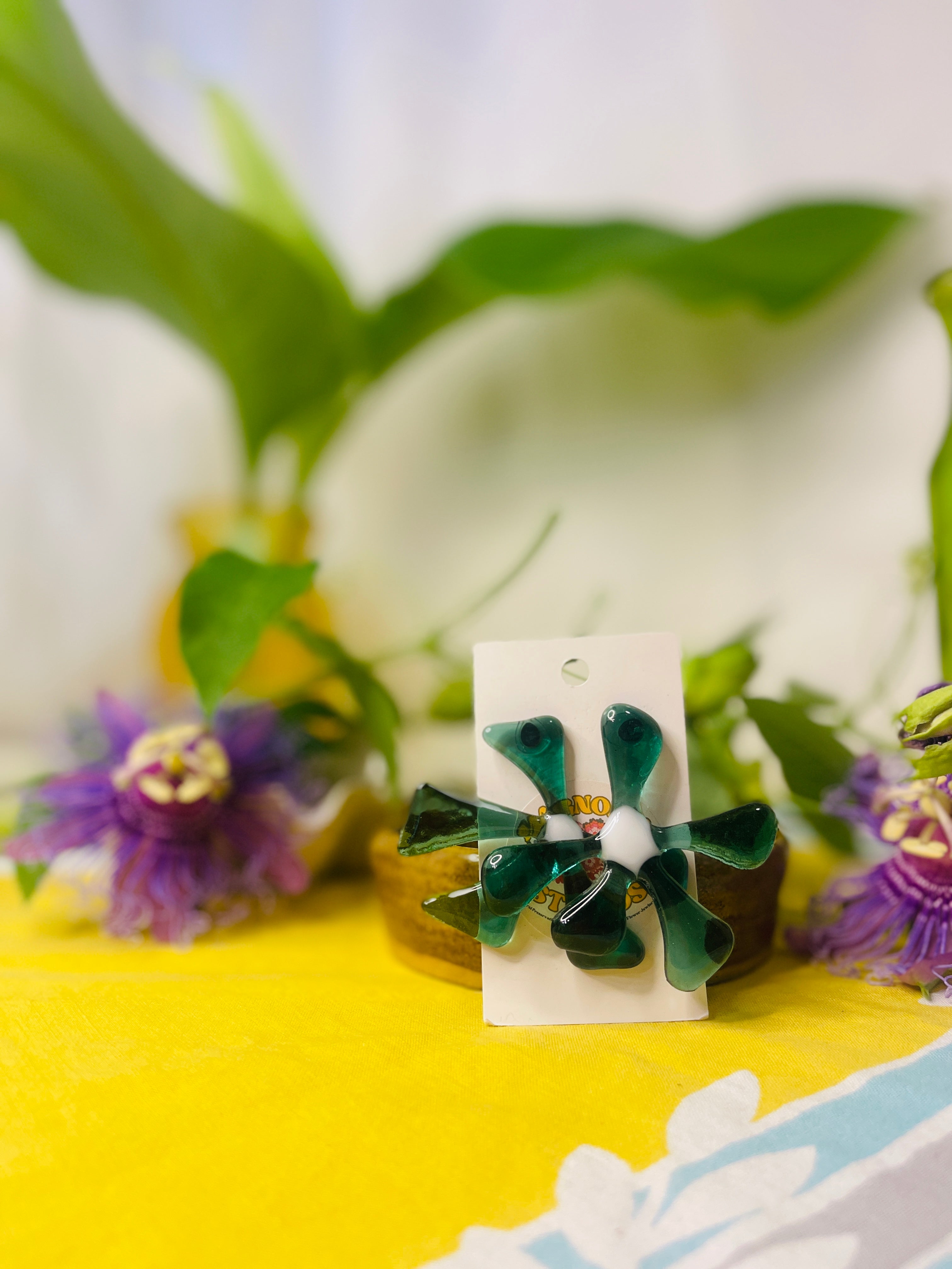 Glass Flower Earrings #34