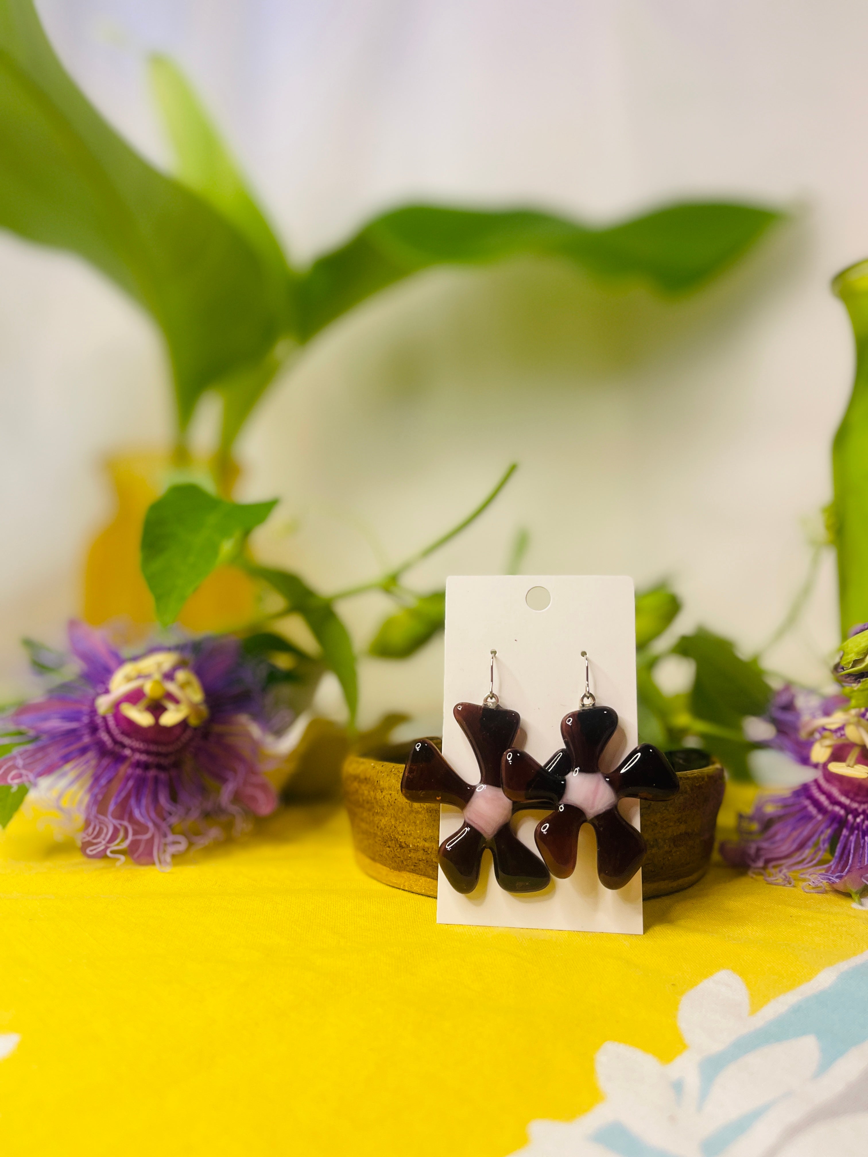 Glass Flower Earrings #31
