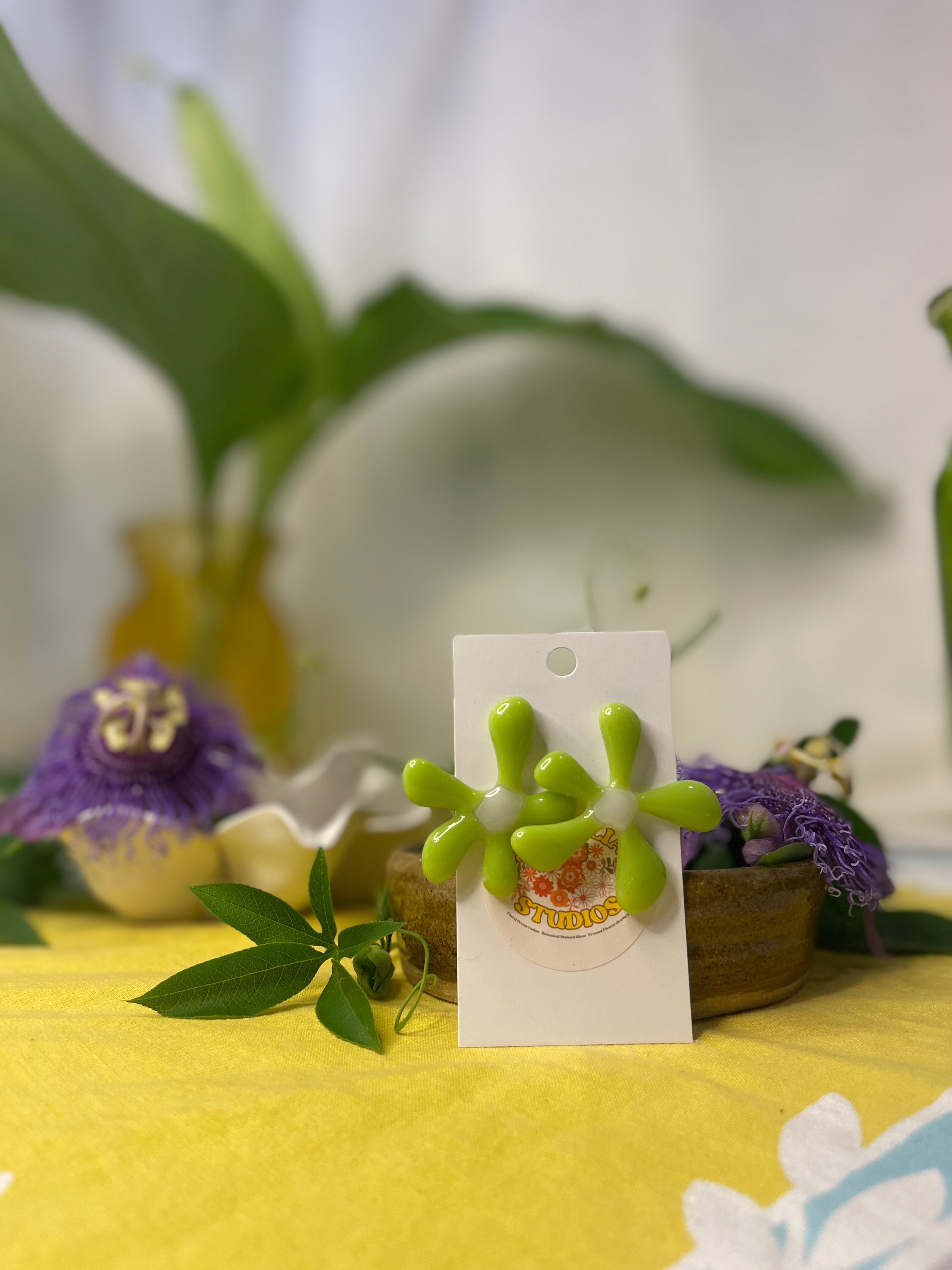 Glass Flower Earrings #10