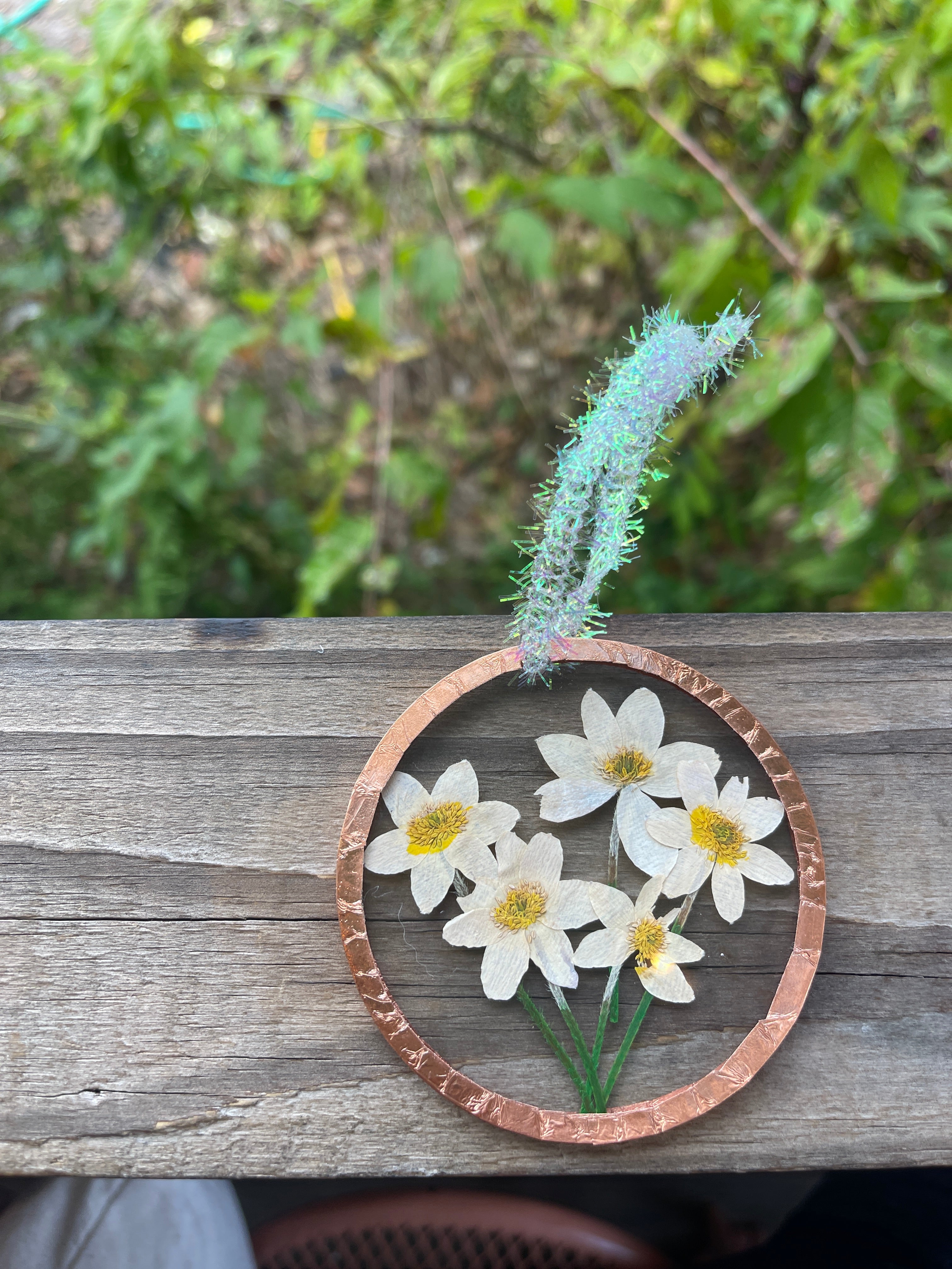 Pressed Flower Ornament – Real Pressed Flowers in 3” Acrylic