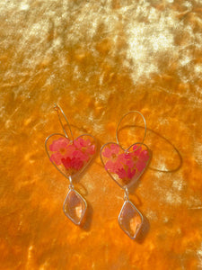 Real Pressed Flower Earrings | Resin | Flower art | Preserved Flowers | Daisy | Flower Jewelry | Brass | Gold | 14k Gold Ear Wire