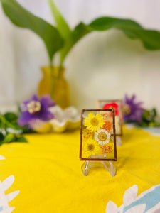 Pressed Flower Frame-Yellow Daisies, White Daisies