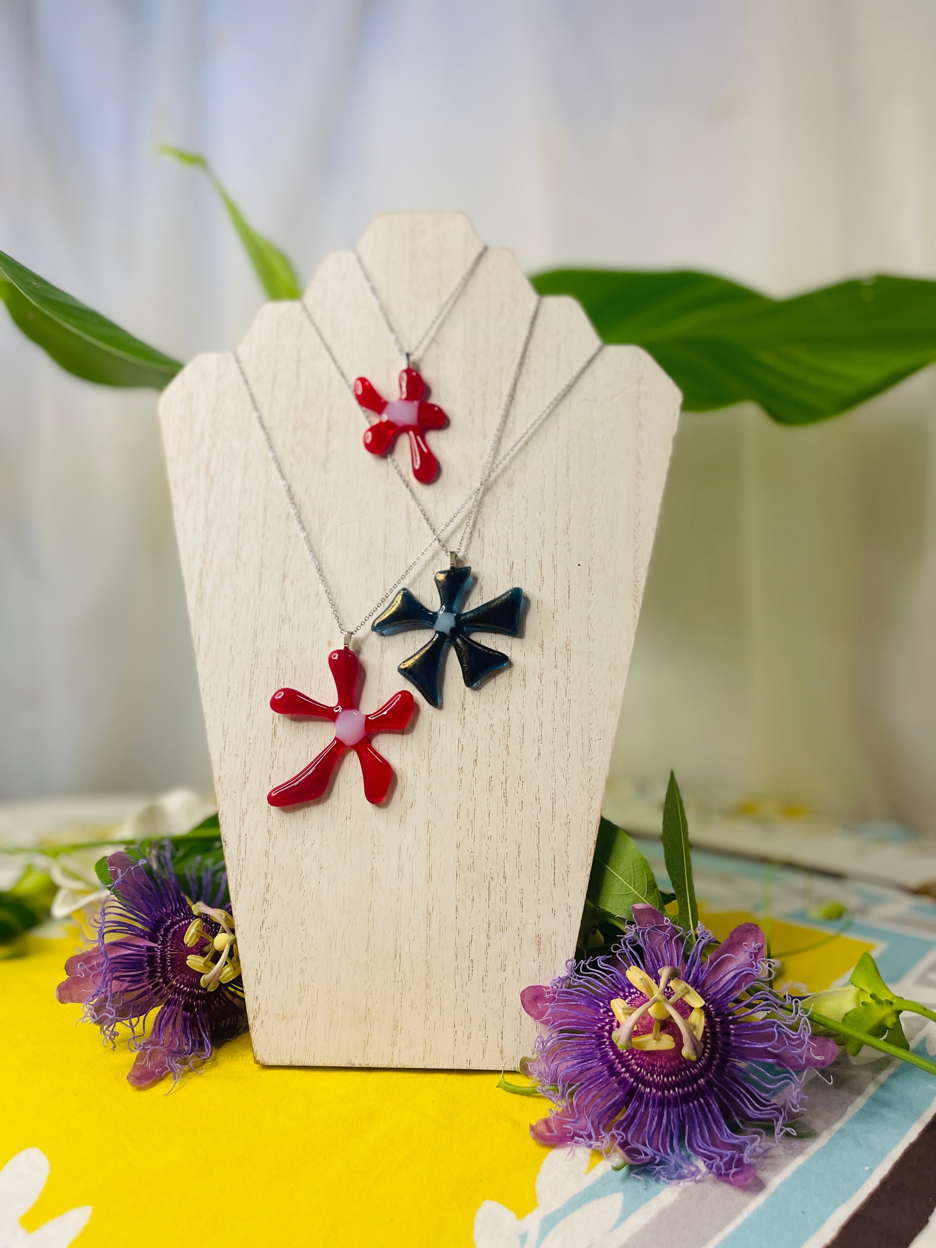 Glass Flower Necklace — Set 2
